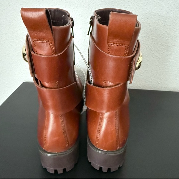 ECCO Modtray HYDROMAX TrayTech Leather Ankle Boots Bootie in Tan Cognac - Picture 2 of 13